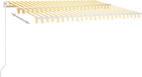 vidaXL Αναδιπλούμενη τέντα Κίτρινο και Λευκό 400 x 350 εκ