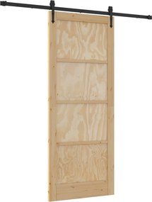 vidaXL Συρόμενη Πόρτα ORKDAL Φυσικό και Μαύρο 86 x 211 cm
