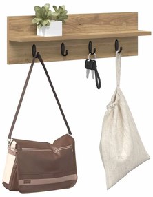 vidaXL Τοίχου Κρεμάστρα με ράφι artisan δρυς 60 x 10.5 x 18 εκ