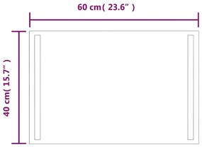 vidaXL Καθρέφτης Μπάνιου με LED 60x40 εκ.