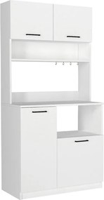 Έπιπλο κουζίνας Tuco 2 Megapap χρώμα λευκό 90x40x180εκ.