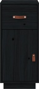 vidaXL Ντουλάπι Μαύρο 34 x 40 x 75 εκ. από Μασίφ Ξύλο Πεύκου