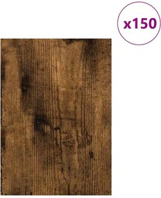 vidaXL Διακοσμητικά Πάνελ 150 τμχ. Καπνιστό Δρύς 21 x 30 x 0,27 εκ