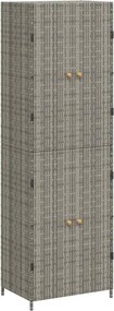 vidaXL Ντουλάπι Αποθήκευσης Κήπου Γκρι 59x40x180 εκ. από Συνθ. Ρατάν