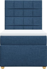vidaXL Κρεβάτι Boxspring με Στρώμα Μπλε 80x200 εκ. Υφασμάτινο