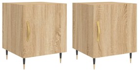 vidaXL Κομοδίνα 2 τεμ. Sonoma Δρυς 40 x 40 x 50 εκ. από Επεξεργ. Ξύλο
