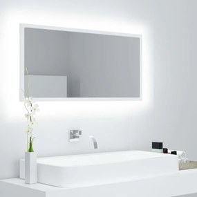 Καθρέφτης Μπάνιου με LED Λευκός 90 x 8,5 x 37 εκ. Ακρυλικός - Λευκό