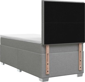 vidaXL Κρεβάτι box spring με στρώμα Ανοιχτό γκρι 100 x 200 cm Ύφασμα