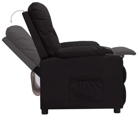 vidaXL Πολυθρόνα με Ανύψωση Μαύρη από Συνθετικό Δέρμα