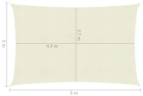 Πανί Σκίασης Κρεμ 3 x 5 μ. από HDPE 160 γρ./μ²  - Κρεμ