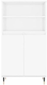Ντουλάπι Γυαλ. Λευκό 60 x 36 x 110 εκ. από Επεξεργασμένο Ξύλο - Λευκό