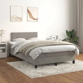 ΚΡΕΒΑΤΙ BOXSPRING ΜΕ ΣΤΡΩΜΑ ΑΝΟΙΧΤΟ ΓΚΡΙ 120X200 ΕΚ. ΒΕΛΟΥΔΙΝΟ 3141173