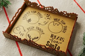 Σετ των 2 Intra απο ξύλο plywood 3mm-4mm πάχος Πρότυπο Δίσκου σερβιρίσματος Χριστουγέννων | CNC Δίασταση 15x15 cm INTRAFABR-107887065