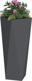 vidaXL Γλάστρα Ανθρακί 30 x 30 x 75 εκ Ατσάλι
