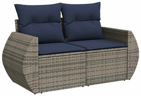 vidaXL Σαλόνι Κήπου 11 Τεμαχίων Γκρι από Συνθετικό Ρατάν με Μαξιλάρια