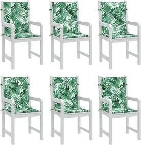 vidaXL Μαξιλάρια Πλάτης Φύλλο 6 pcs Σχέδιο Φύλλου 100 x 50 x 3 cm