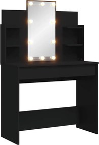 vidaXL Μπουντουάρ με LED Φώτα Μαύρο 96x40x142 εκ.