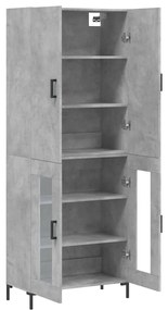 vidaXL Ντουλάπι Γκρι Σκυροδέματος 69,5x34x180 εκ. Επεξεργασμένο Ξύλο