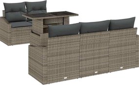 vidaXL Σετ Καναπέ Κήπου 6 τμχ. Γκρι συνθετικό ρατάν