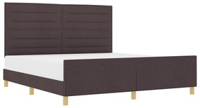 vidaXL Κρεβάτι Σκελετός Σκούρο Καφέ 180x200 εκ Υφάσματος