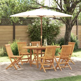vidaXL Σέτ φαγητού για κήπο 7 pcs Καφέ 160 x 80 x 75 cm