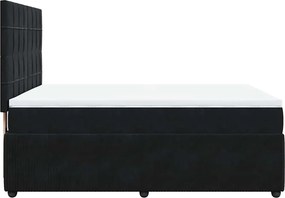 vidaXL Κρεβάτι Boxspring με Στρώμα Μαύρο 160x200 εκ. Βελούδινο