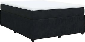 vidaXL Κρεβάτι Boxspring με Στρώμα Μαύρο 160x200 εκ. Βελούδινο
