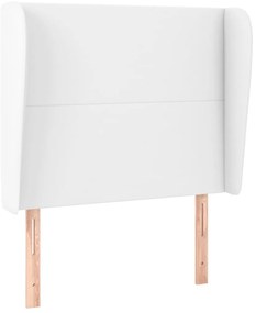 vidaXL Κεφαλάρι με Πτερύγια Λευκό 103x23x118/128 εκ. Συνθετικό Δέρμα