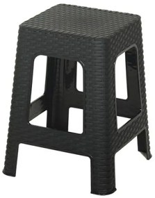 Σκαμπώ Hal Rattan Ανθρακί 36x36x45 εκ.