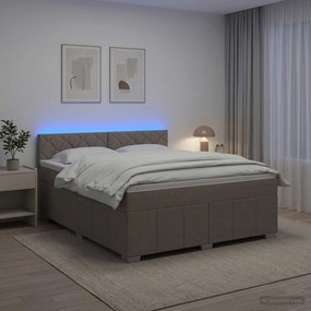 vidaXL Κρεβάτι box spring με στρώμα Taupe 140 x 200 cm Ύφασμα