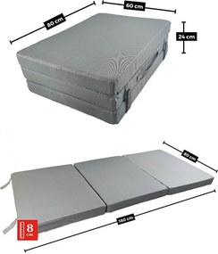 Στρώμα Αφρού MaxiSafe Pro Μονό Ανθρακί 80x180x8 cm
