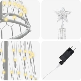 vidaXL LED Χριστουγεννιάτικο Δέντρο Θερμό λευκό 51 x 51 x 190 εκ