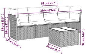 ΣΕΤ ΚΑΝΑΠΕ ΚΗΠΟΥ 5 ΤΕΜ. ΜΠΕΖ ΣΥΝΘΕΤΙΚΟ ΡΑΤΑΝ ΜΕ ΜΑΞΙΛΑΡΙΑ 3249077