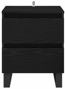 vidaXL Κομοδίνο Μαύρη Οξυά 40 x 35 x 50 εκ. Επεξεργασμένο ξύλο