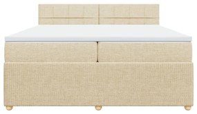 ΚΡΕΒΑΤΙ BOXSPRING ΜΕ ΣΤΡΩΜΑ ΚΡΕΜ 200X200 ΕΚ. ΥΦΑΣΜΑΤΙΝΟ 3289868