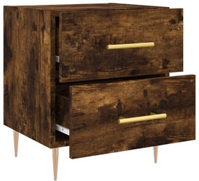 vidaXL Κομοδίνο Καπνιστή Δρυς 40 x 35 x 47,5 εκ. από Επεξεργ. Ξύλο