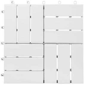 Πλακάκια Deck 20 τεμ. Λευκά 30 x 30 εκ. από Μασίφ Ξύλο Ακακίας - Λευκό