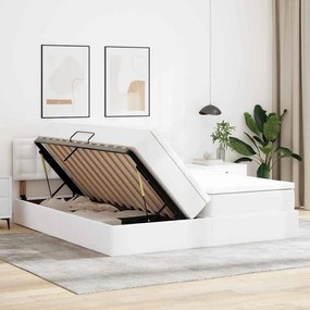 vidaXL Κρεβάτι Αποθήκης Καθαρό Λευκό 180 x 200 cm Τεχνητό Δέρμα