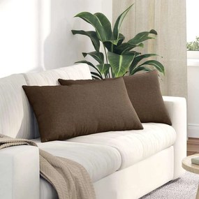 vidaXL Μαξιλάρι Καναπέ 2 pcs Καφέ 80 x 40 cm ύφασμα