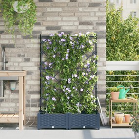 vidaXL Κήποι με Σύστημα Αυτόματης Άρδευσης 2 τεμάχια Γκρι
