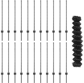 vidaXL Τεντώτο με στήριγμα Γκρι 1 x 25 m Ατσάλι