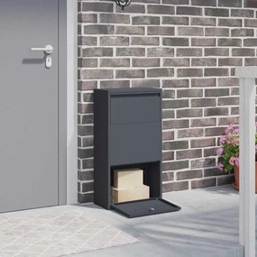vidaXL Γραμματοκιβώτιο για Πακέτα Ανθρακί 44x22x82 εκ Χάλυβα