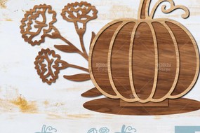 Σετ των 2 Intra απο ξύλο plywood Χρώμα wenge 3mm-4mm πάχος - Floral Pumpkin Δίασταση 15x15 cm INTRAFABR-100562441