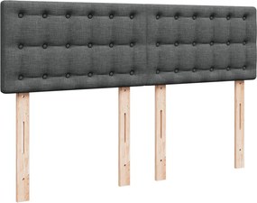 vidaXL Κρεβάτι Boxspring με Στρώμα Σκούρο Γκρι 140x190 εκ. Υφασμάτινο