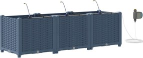 vidaXL Γλάστρα Κήπου 3 τμχ. Γκρι 120 x 40 x 37,5 cm PP