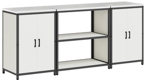 vidaXL Σετ Αποθήκευσης Κουζίνας με ράφι 3 pcs Λευκό 210 x 50 x 92 εκ