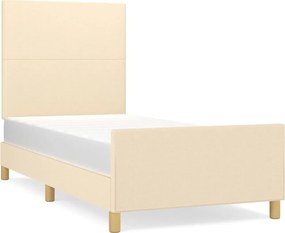 vidaXL Πλαίσιο κρεβατιού χωρίς στρώμα Κρέμα 80x200 cm Ύφασμα