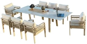 Τραπεζαρία Κήπου Venedik (Σετ 9Τμχ) 561CLR1313 Beige 8 Θέσεων