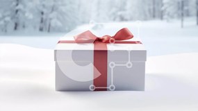 Intra Συλλεκτικό Ξύλινο Παζλ Plywood  4mm - Χειμερινό Δάσος με Διακόσμηση Δώρου Σε Ξύλινο Κουτί - Διαστάσεις Puzzle: 10x10 cm – 25 κομμάτια