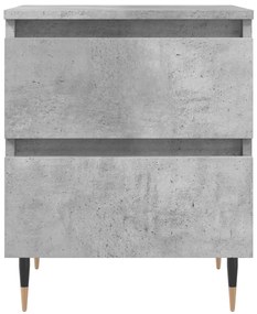 vidaXL Κομοδίνα 2 τεμ. Γκρι Σκυροδ. 40x35x50 εκ. Επεξεργασμένο Ξύλο